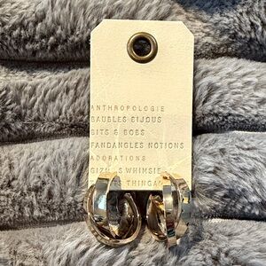 Anthropologie Gold and Silver Hoop Earrings